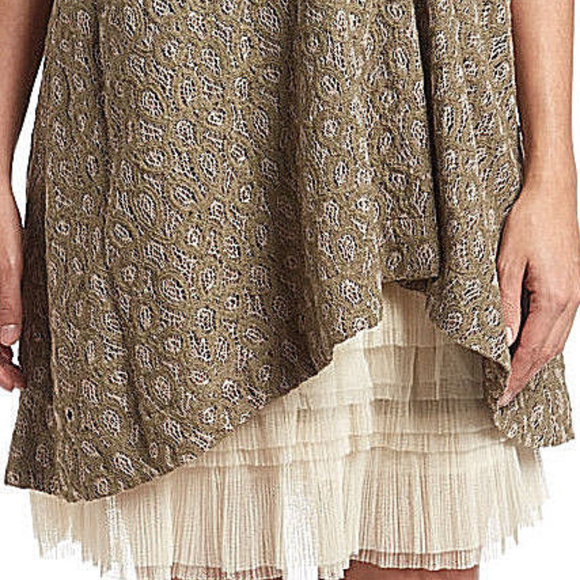 FEATHER Top Empire Waist PARTY DRESS MeSH Ruffle - Picture 4 of 4